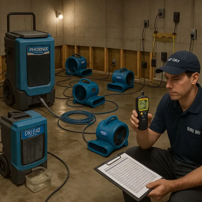 Structural Drying and Dehumidification process in Glenmont, MD